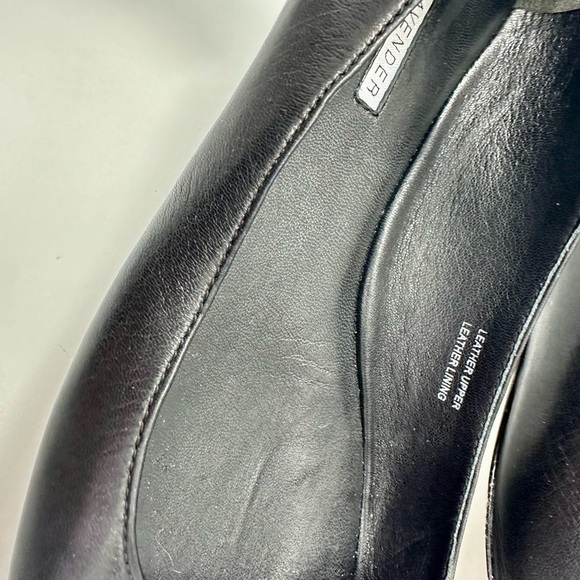 Vera Wang lavender black leather flats with rhinestone ankle strap size 7 - Picture 5 of 11